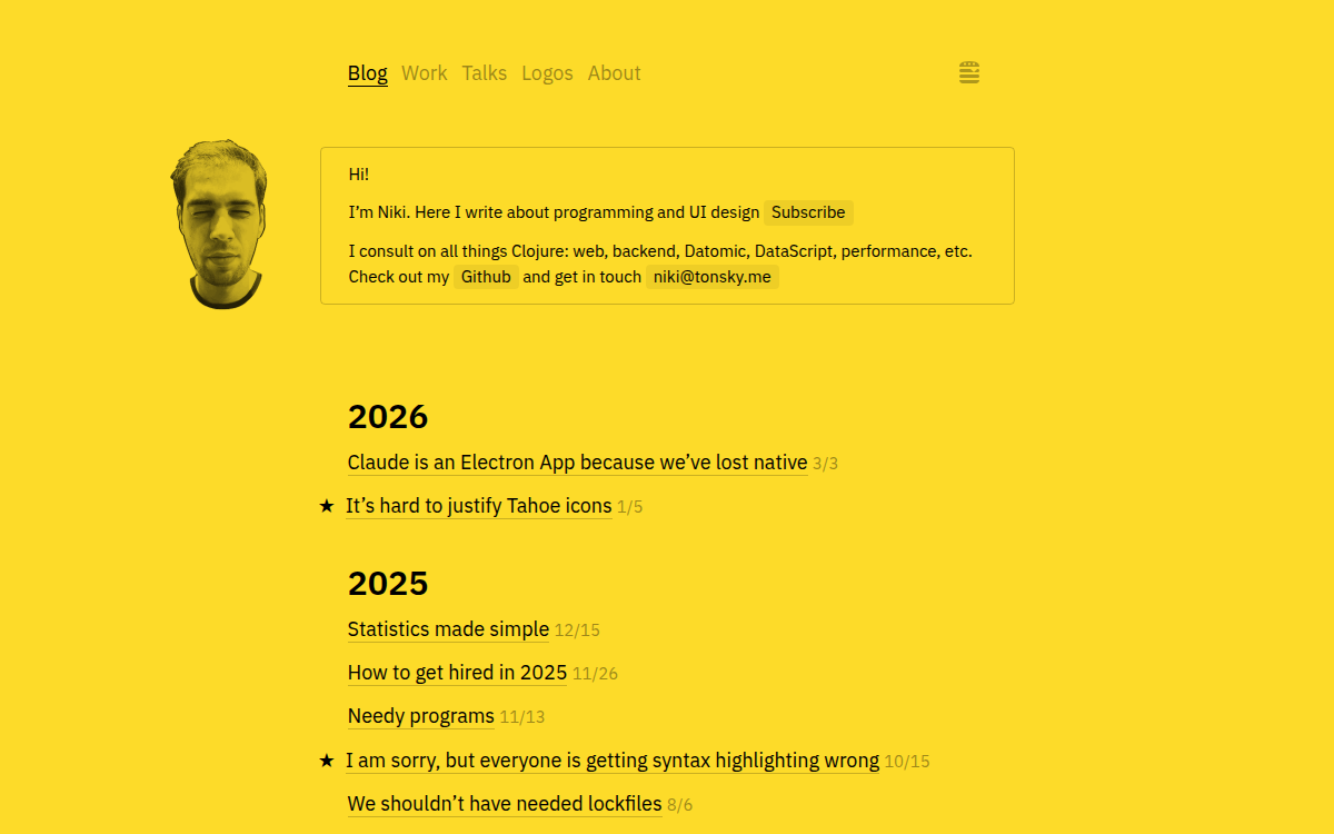Homepage of tonsky.me