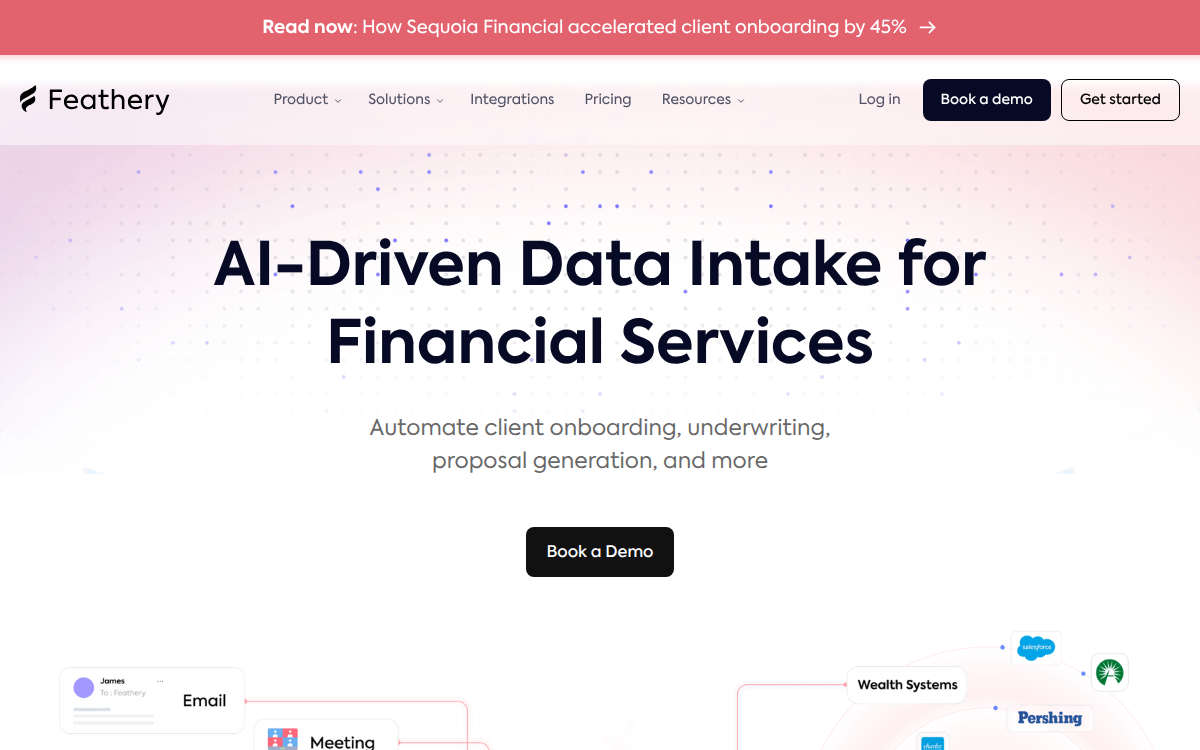 Homepage of feathery.io