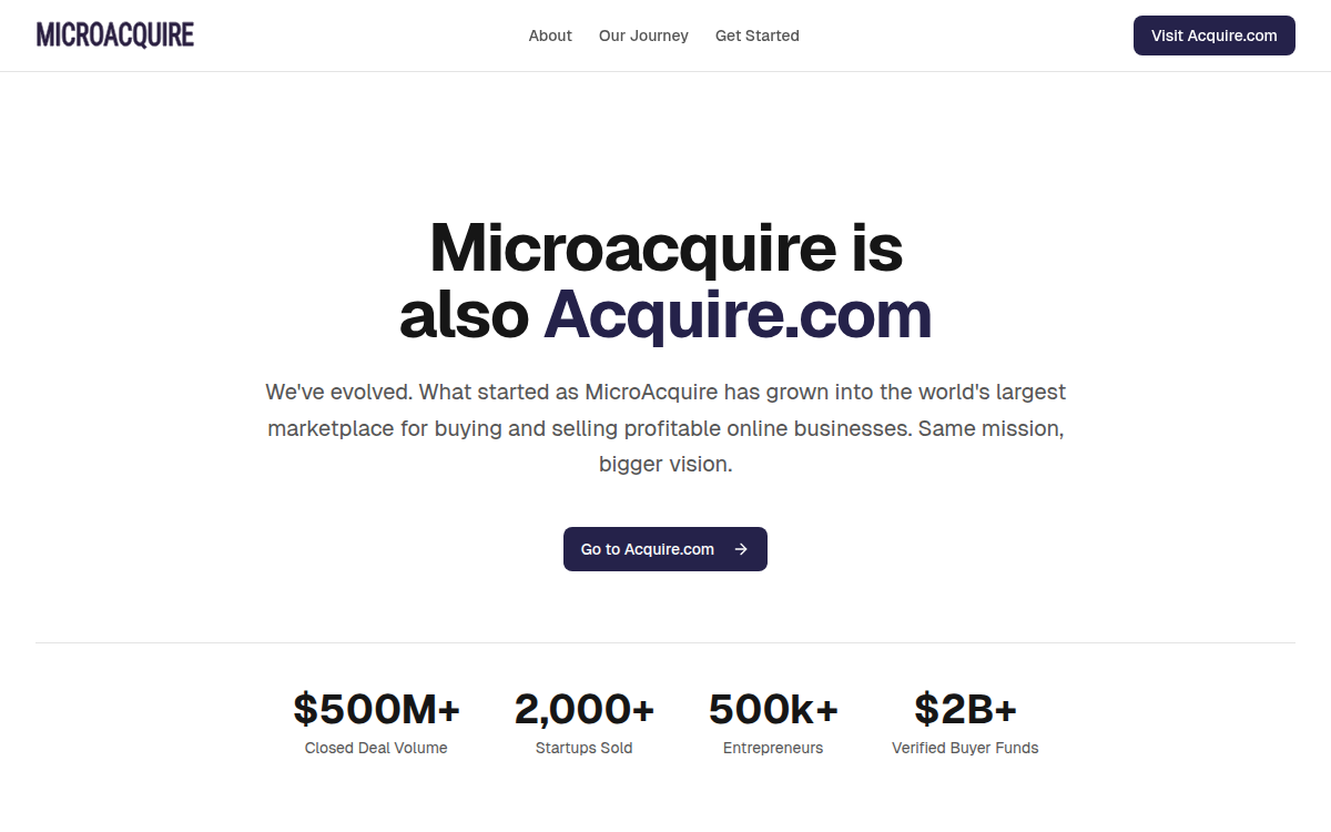 Homepage of microacquire.com