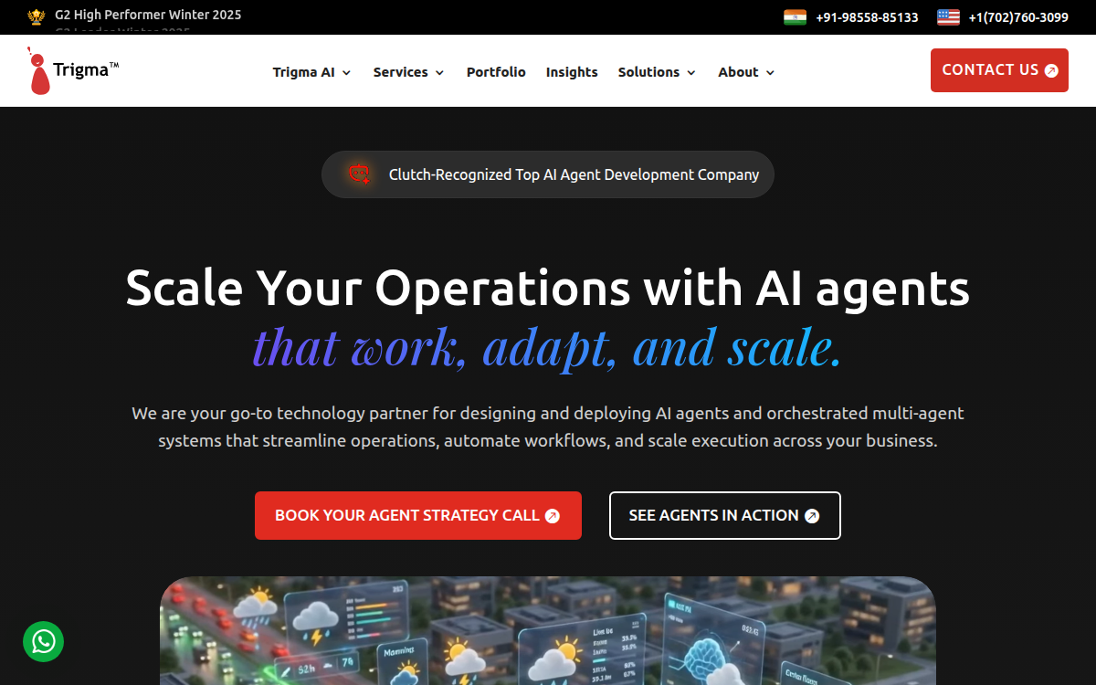 Homepage of trigma.com