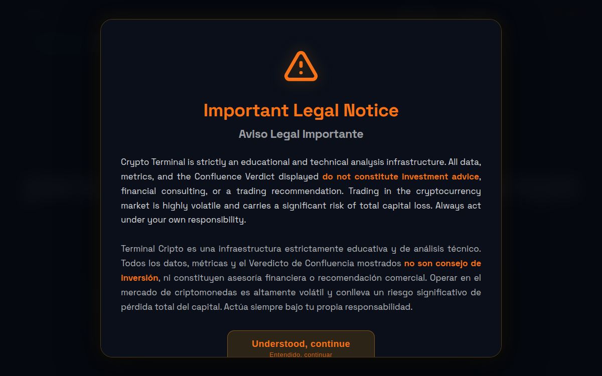Homepage of terminalcripto.com