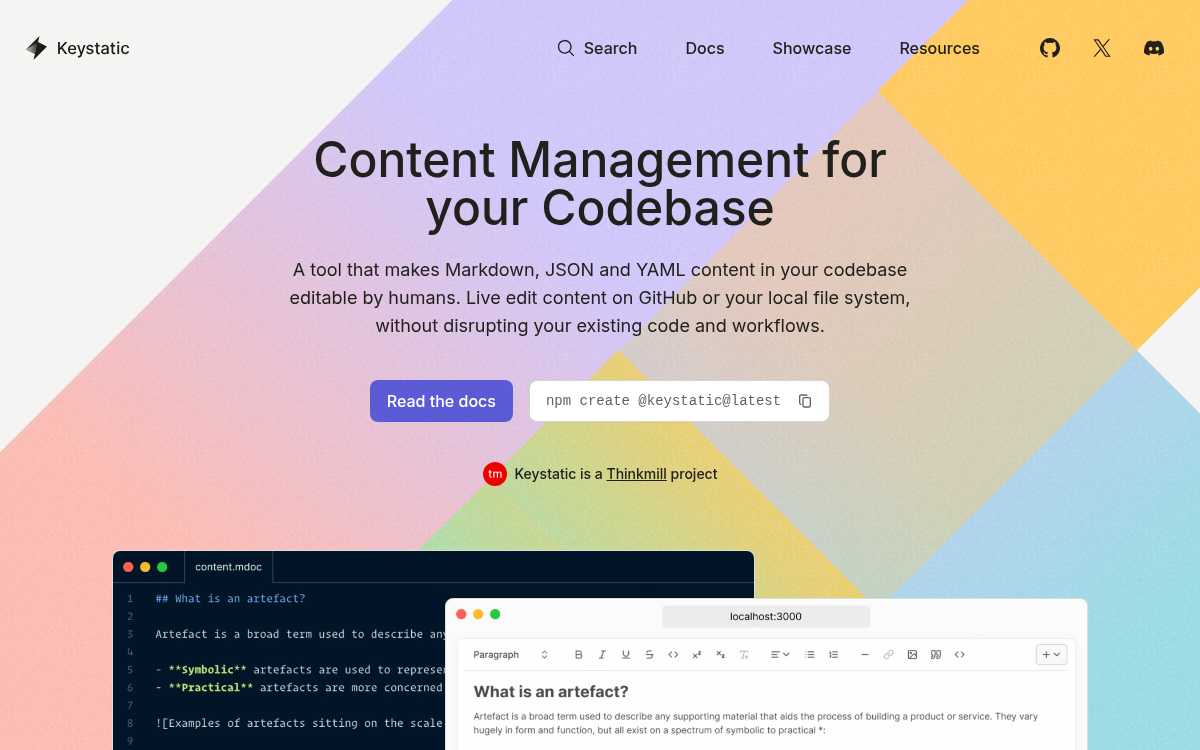 Homepage of keystatic.com