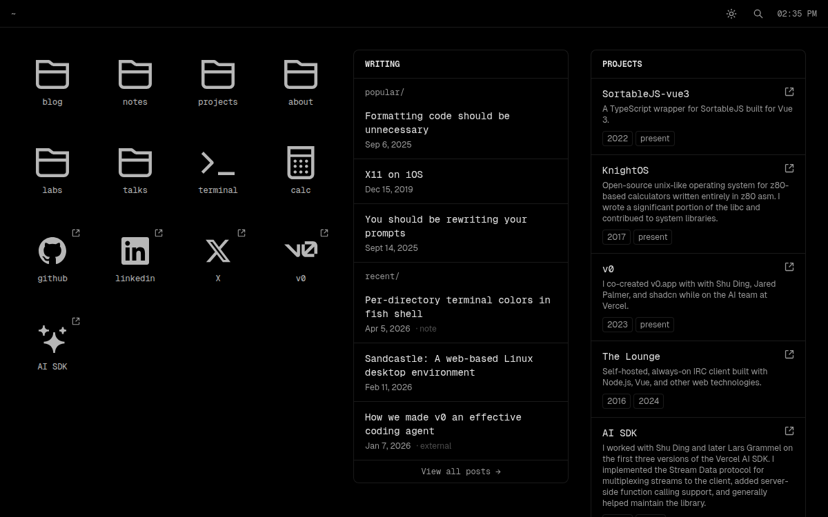 Homepage of maxleiter.com