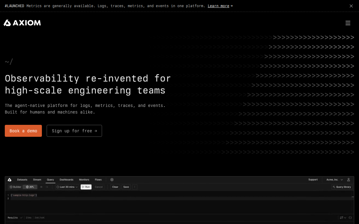 Homepage of axiom.co