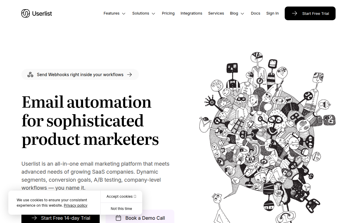 Homepage of userlist.com