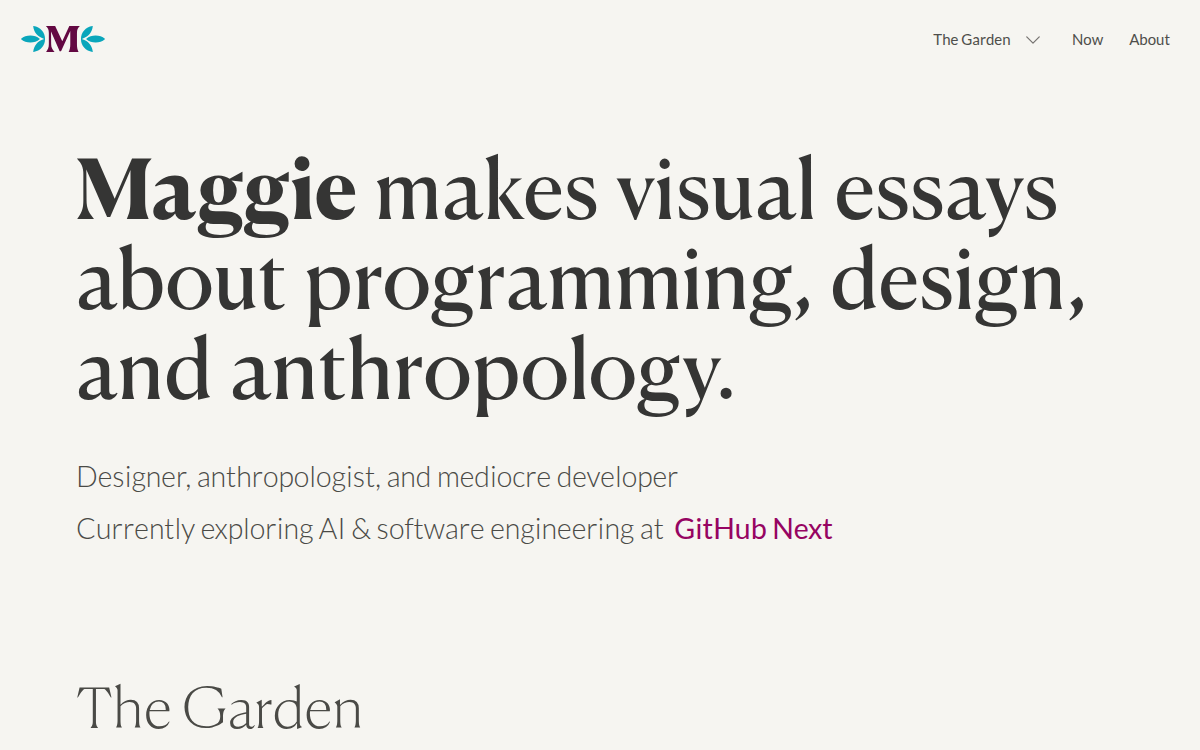 Homepage of maggieappleton.com
