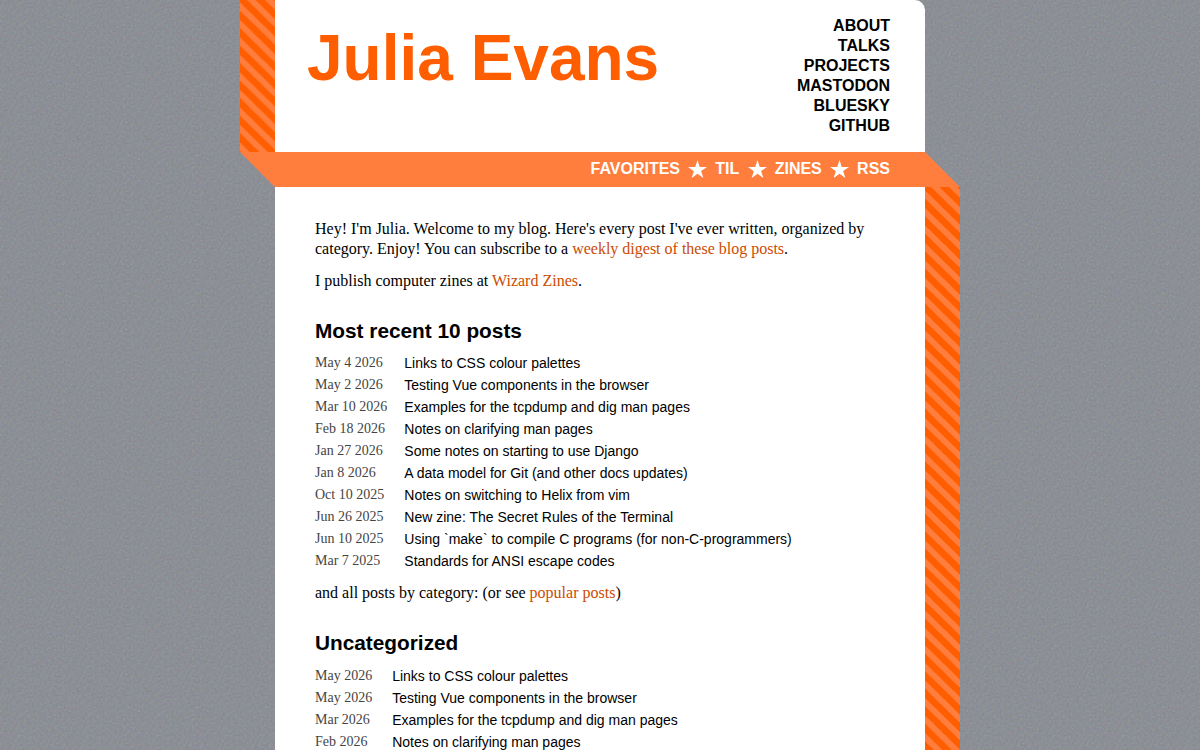 Homepage of jvns.ca