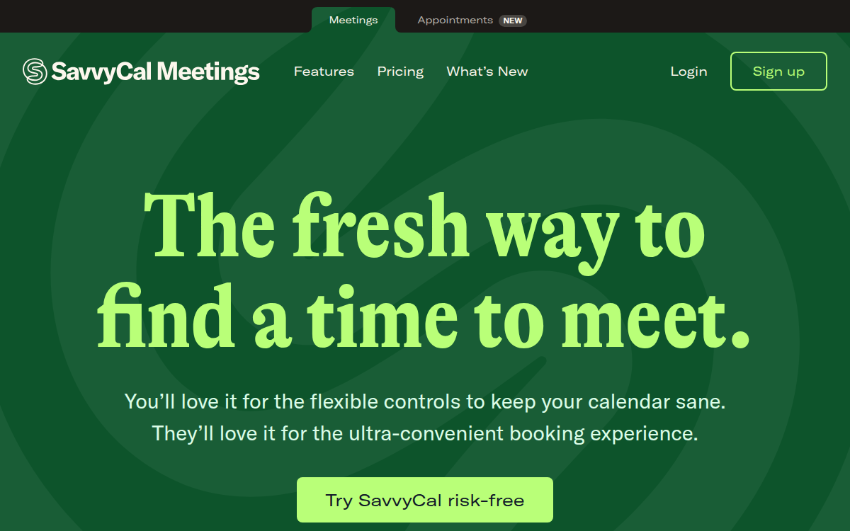 Homepage of savvycal.com