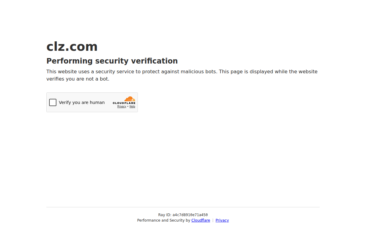 Homepage of clz.com