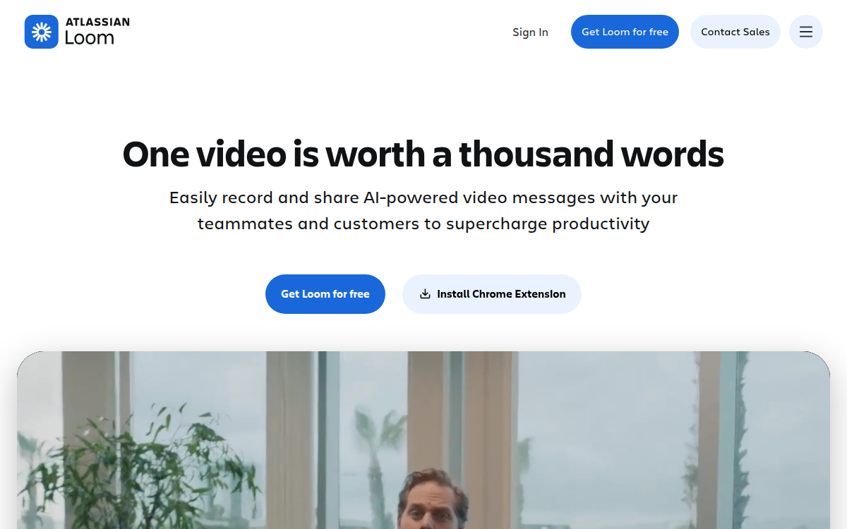 Homepage of loom.com
