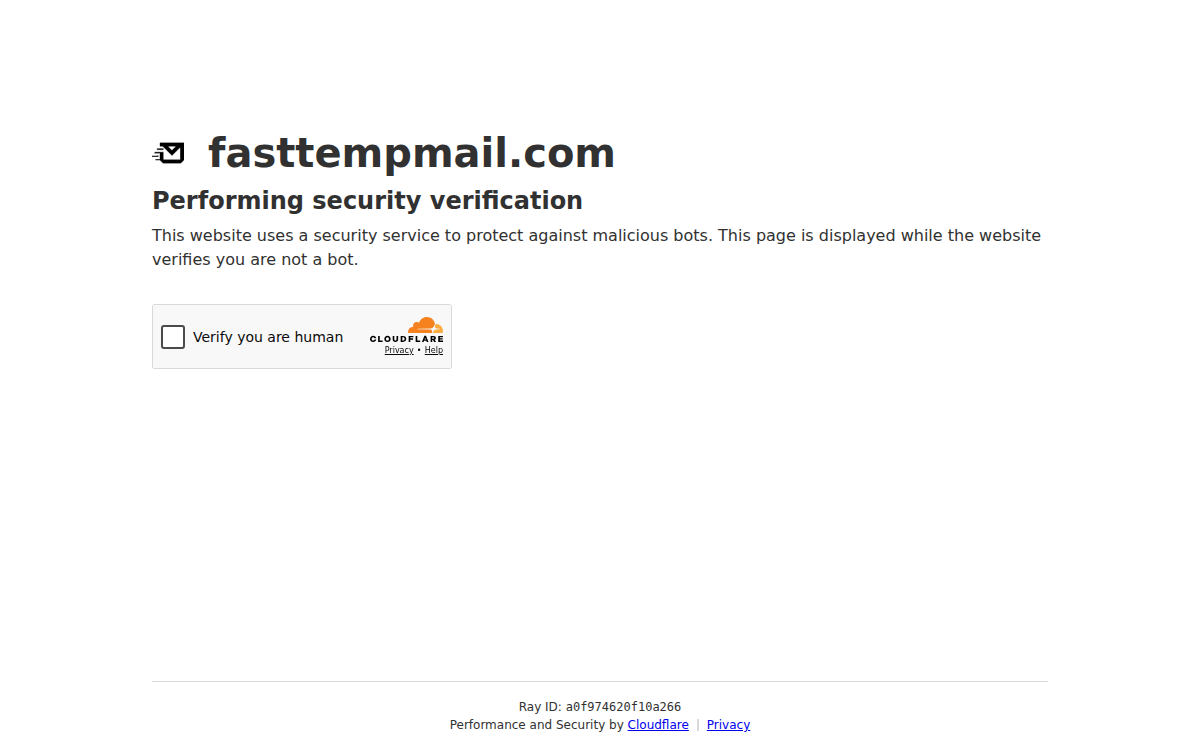 Homepage of fasttempmail.com