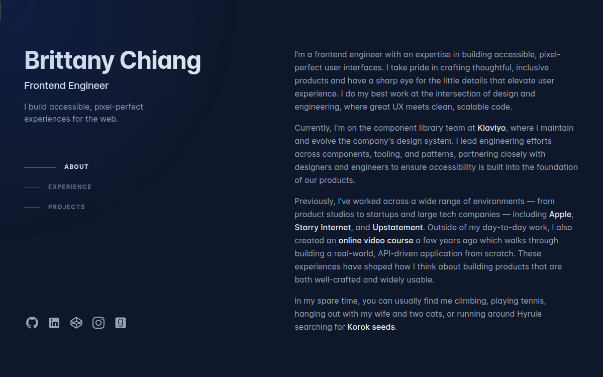 Homepage of brittanychiang.com