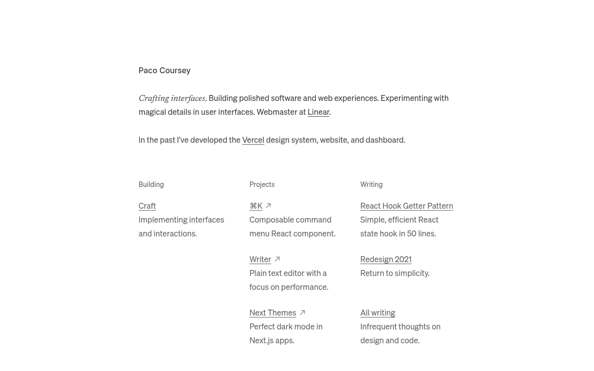 Homepage of paco.me