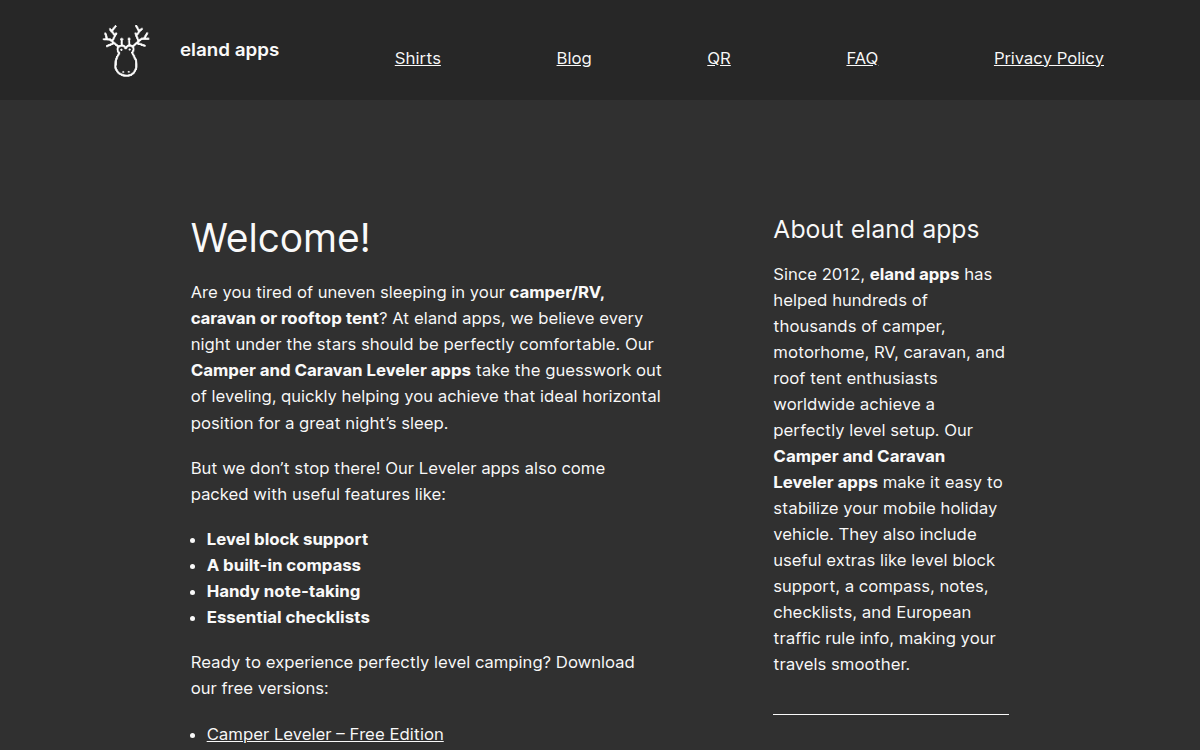 Homepage of elandapps.com