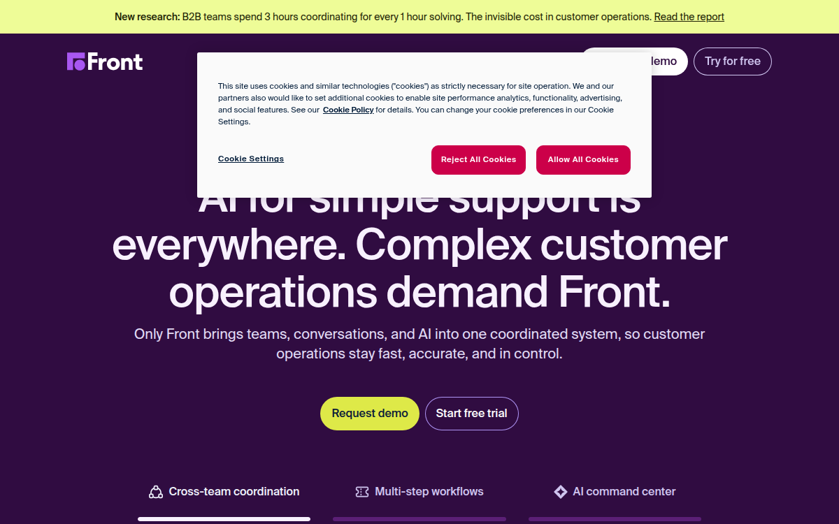 Homepage of front.com