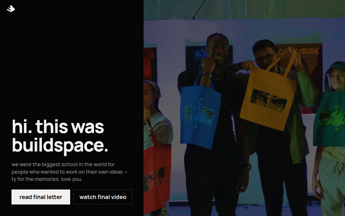 Homepage of buildspace.so