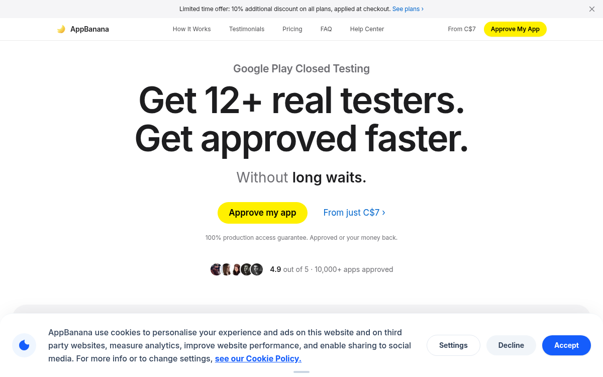 Homepage of appbanana.io