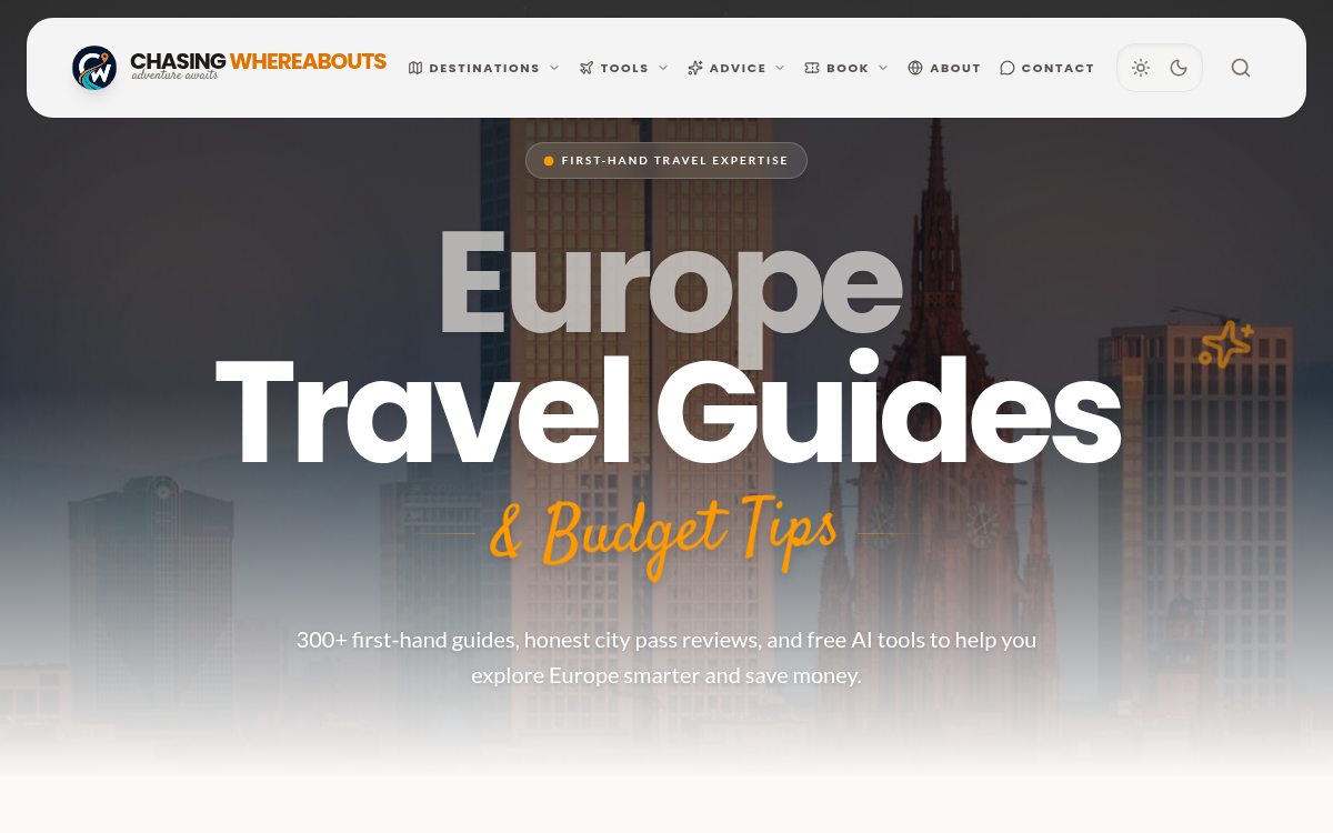 Homepage of chasingwhereabouts.com