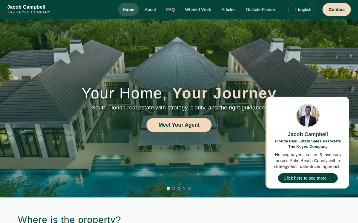 Homepage of jacobcampbellrealtor.com