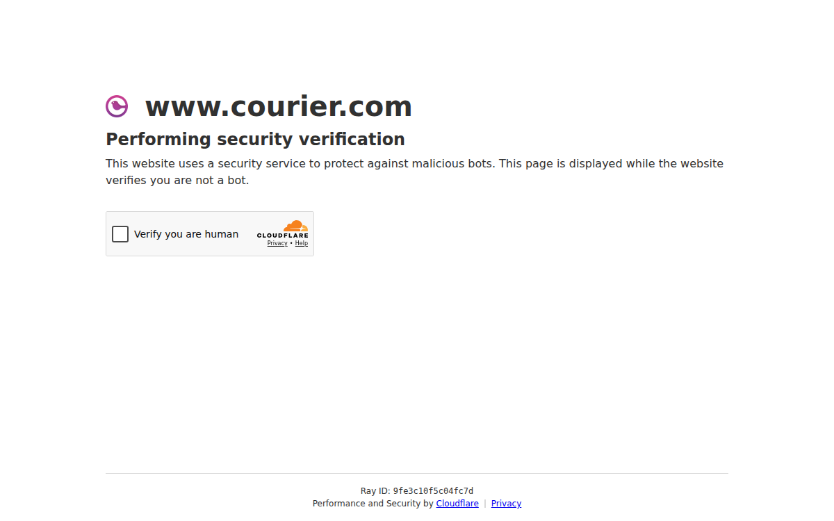 Homepage of courier.com