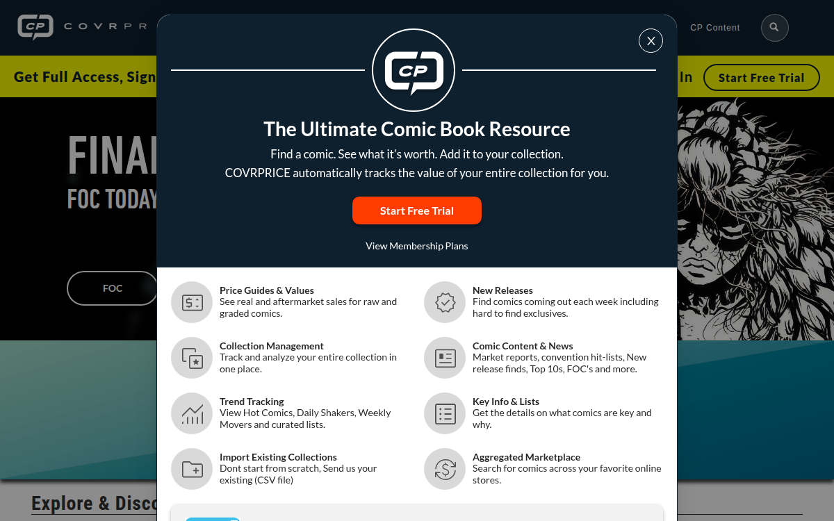Homepage of covrprice.com